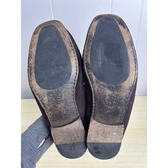 Donald Pliner Dacio Mens 9 Loafers Burgundy Mesh Buckle Driving Shoes classic - Picture 8 of 10